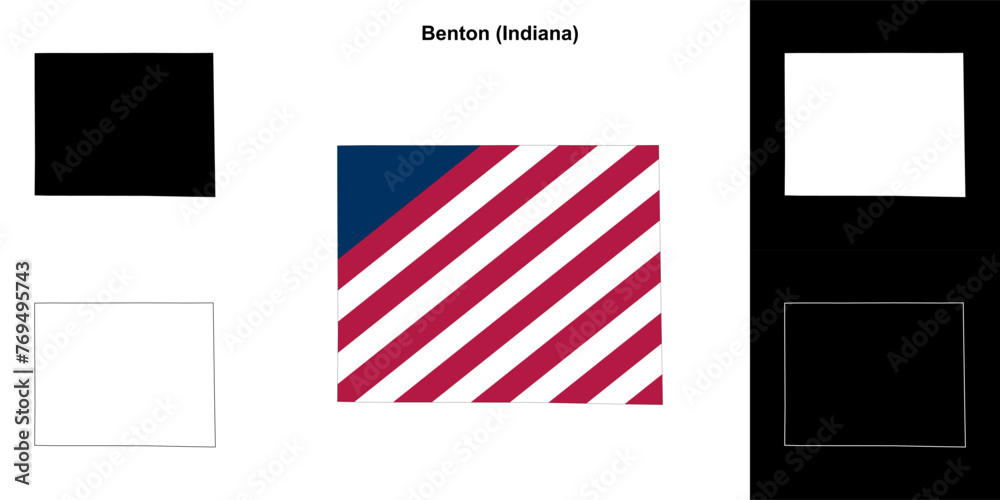 Benton county (Indiana) outline map set Benton county (Indiana) outline map set
