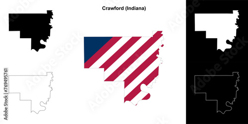 Crawford county (Indiana) outline map set