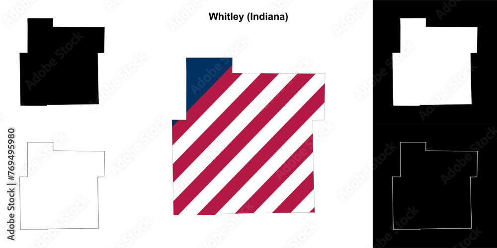 Whitley county (Indiana) outline map set Whitley county (Indiana) outline map set
