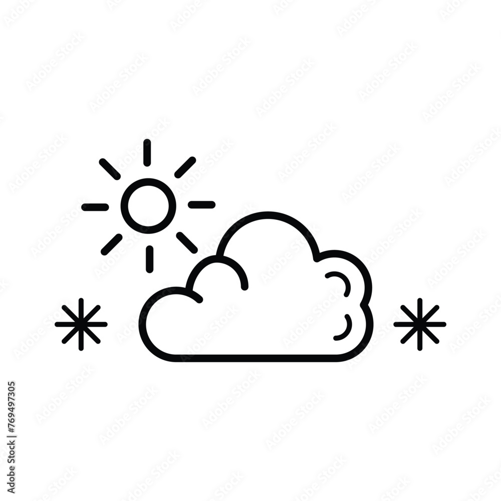Sunny icon line design template isolated Sunny icon line design template isolated