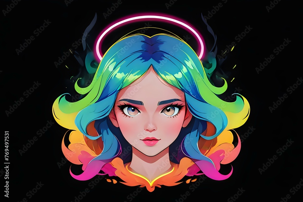Neon Halo Fantasy Portrait.
Captivating portrait with neon halo, perfect for futuristic themes and dynamic digital art, isolated on black. Neon Halo Fantasy Portrait.
Captivating portrait with neon halo, perfect for futuristic themes and dynamic digital art, isolated on black.