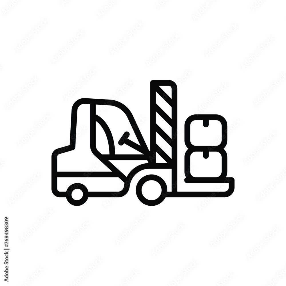 Black line icon for material handling Black line icon for material handling