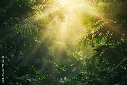 Sunlight on tropical forest