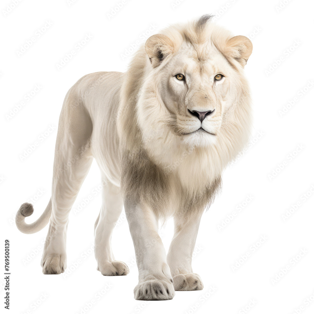 lion looking isolated on white
