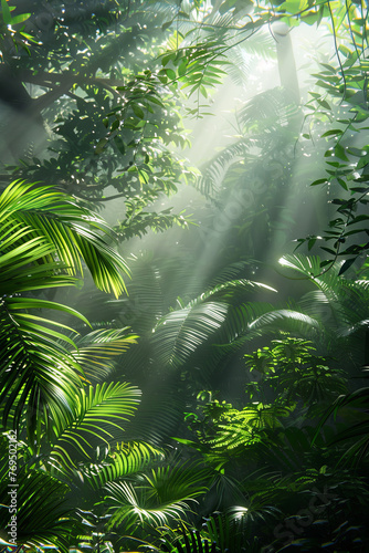 Sunlight on tropical forest