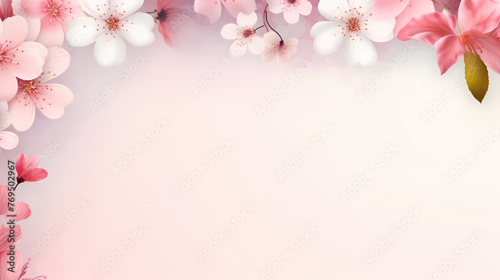 Fototapeta premium Decorative flower background pattern, floral border background