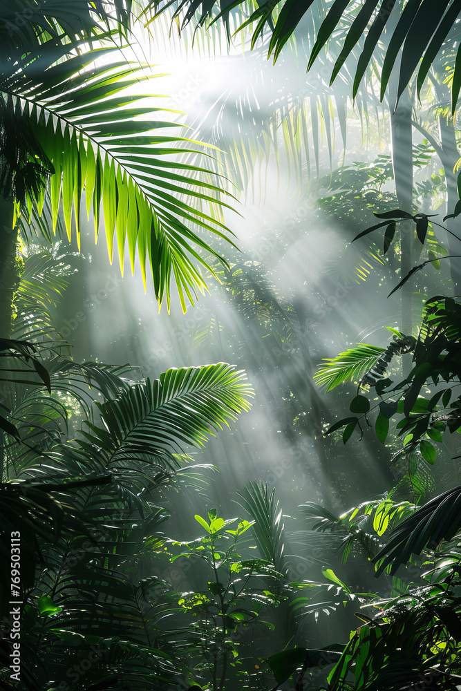 Fototapeta premium Sunlight on tropical forest
