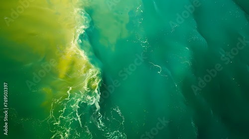 Artistic yellow and green swirl paint abstract graphic poster web page PPT background