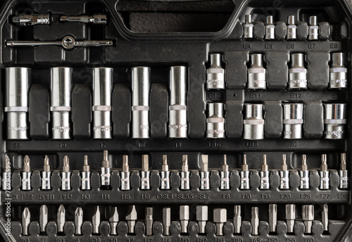 Socket wrench set in a box