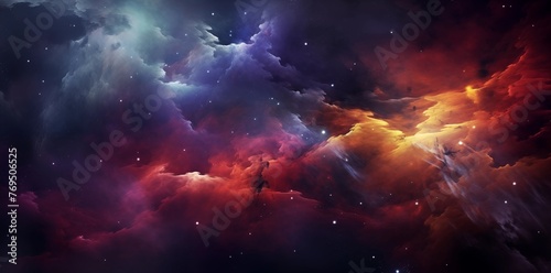 Supernova background wallpaper. Colorful space galaxy cloud nebula. Universe science astronomy. Starry night cosmos