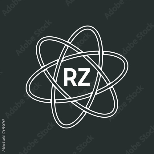 RZ letter logo design on white background. RZ logo. RZ creative initials letter Monogram logo icon concept. RZ letter design