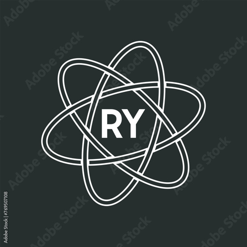 RY letter logo design on white background. RY logo. RY creative initials letter Monogram logo icon concept. RY letter design