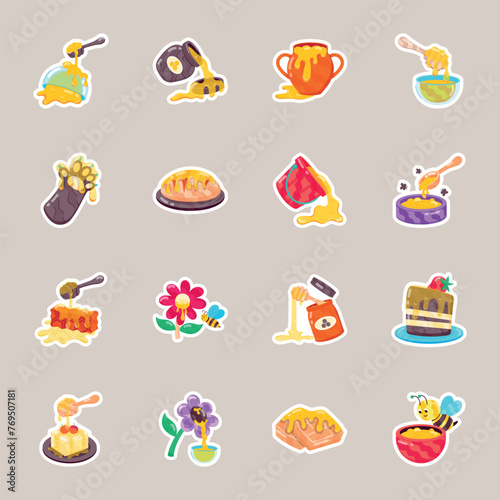 Honey Desserts Flat Stickers 
