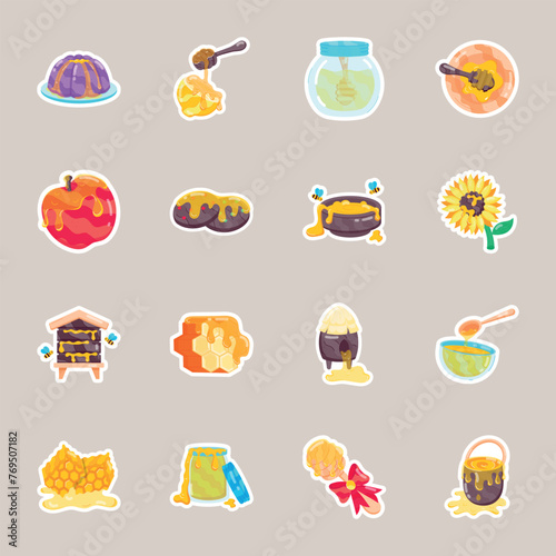 Honey Desserts Flat Stickers 
