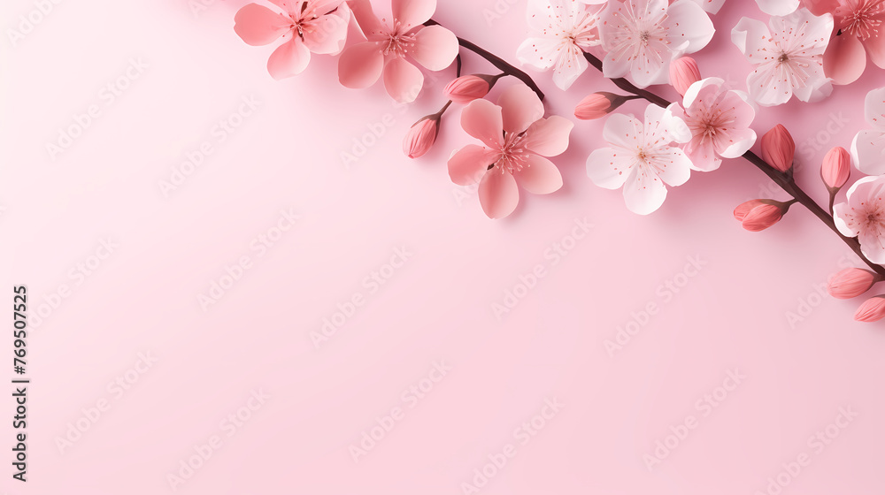 Fototapeta premium Flower frame with copy space