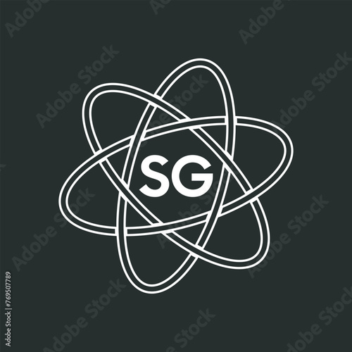 SG letter logo design on white background. SG logo. SG creative initials letter Monogram logo icon concept. SG letter design