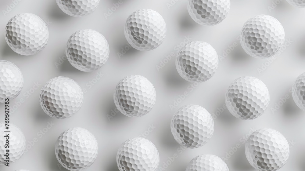 A group of white golf balls arranged neatly on top of a white surface, creating a minimalist and clean pattern, background, wallpaper A group of white golf balls arranged neatly on top of a white surface, creating a minimalist and clean pattern, background, wallpaper