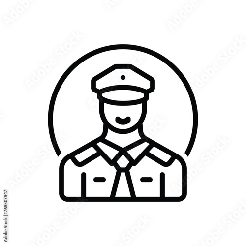 Black line icon for pilot