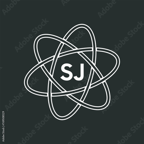 SJ letter logo design on white background. SJ logo. SJ creative initials letter Monogram logo icon concept. SJ letter design