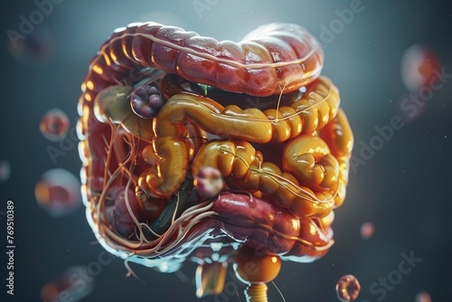 Human digestive system anatomy. 3d illustration photo