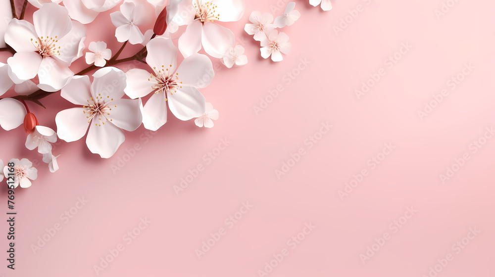 Obraz premium Flower frame with decorative flowers, decorative flower background pattern