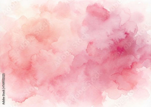 Abstract pink watercolor background with clouds and vintage texture © Daken Design