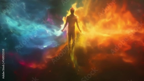 The aura is shown as a dynamic and constantly moving entity representing the everchanging nature of our spiritual bodies.
