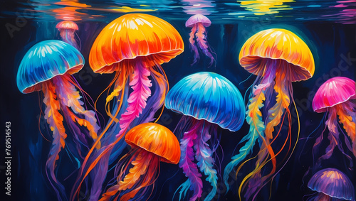 Blue Jellyfish Underwater Fantasy