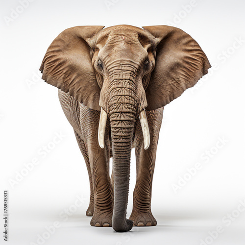 Elephant animal white background