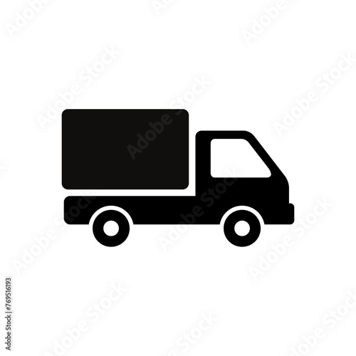 A black truck with a white background