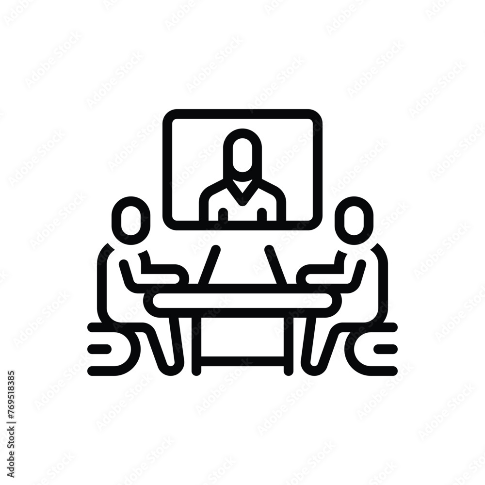 Black line icon for meeting Black line icon for meeting