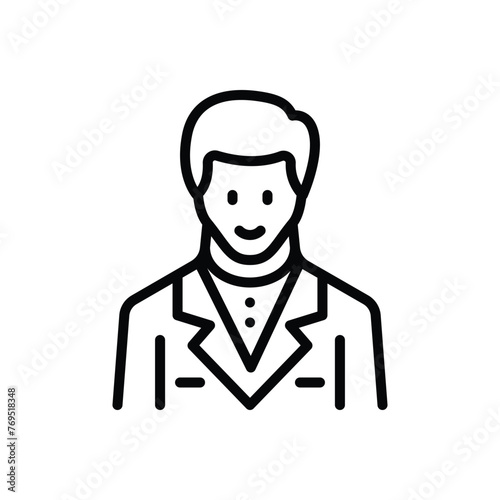 Black line icon for manager