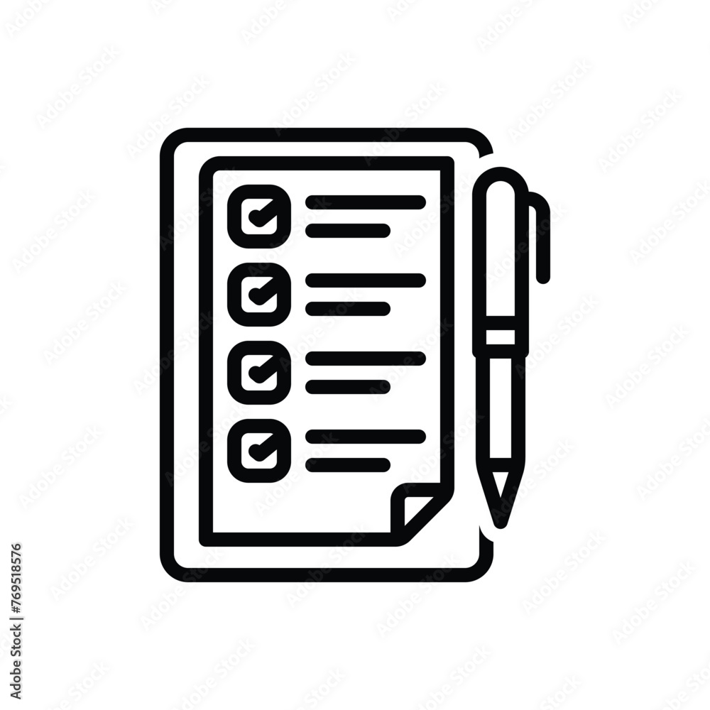 Black line icon for task Black line icon for task