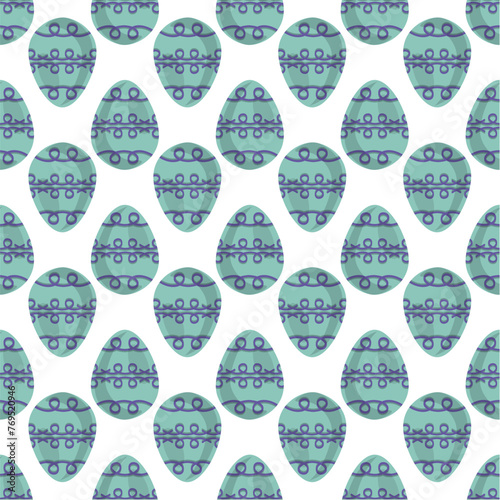 Illustration on theme seamless celebration holiday Easter with hunt colorful bright eggs