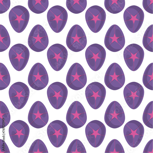 Illustration on theme seamless celebration holiday Easter with hunt colorful bright eggs