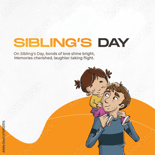Illustration of siblings hu...