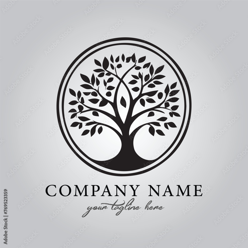 Branch plant logo company icon symbol vector image on the white background
