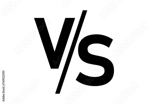 Icono negro de versus en fondo blanco.