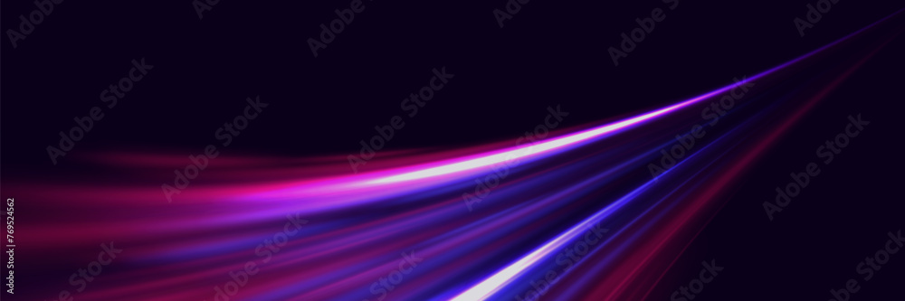 Modern abstract high speed light glare effect. Futuristic technology of dynamic movement and speed.