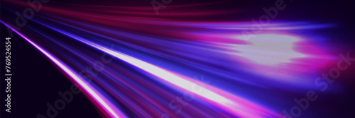 Modern abstract high speed light glare effect. Futuristic technology of dynamic movement and speed.