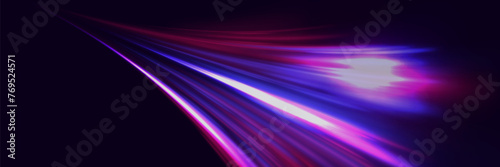 Modern abstract high speed light glare effect. Futuristic technology of dynamic movement and speed.