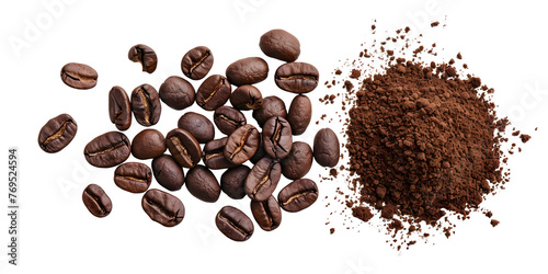 Isolated coffee beans on white background © D85studio
