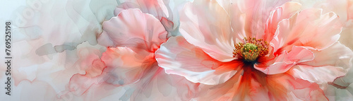 Delicately rendered in pastels, a close-up of a random flower, brought to life with watercolor's fluidity and ethereal lighting.