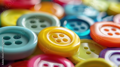 Close up of sewing colorful buttons background