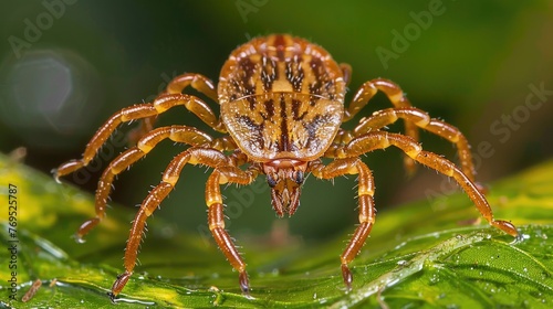 Hyalomma tick from Ixodidae family close photo