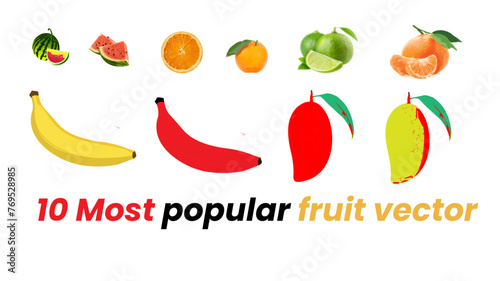 Illustration and vectors of popular fruits in vector format ,fully editable. 