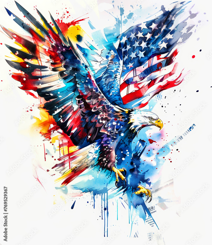 design for tshirt, patriotic themes, veterans day, 4th July - obrazy, fototapety, plakaty 