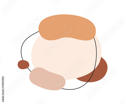 Abstract organic shapes, minimal geometric background design. Fluid circled e...