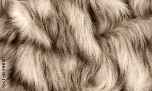 Beige fur texture. Fluffy fur background