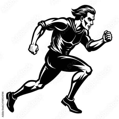 Illustration of a man running isolated on a white background